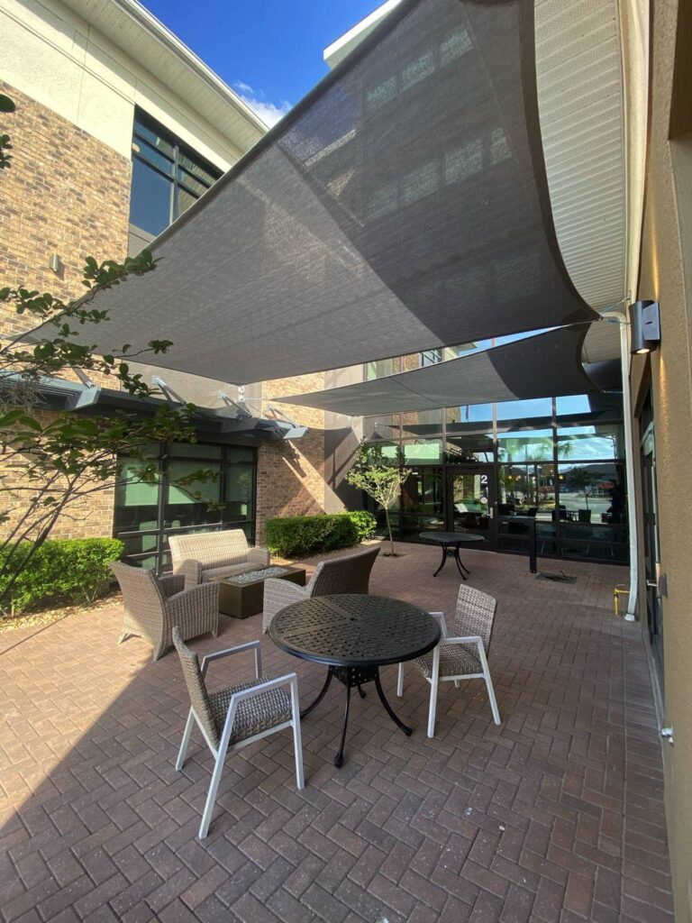 Custom shade structures installed by Dialux MIA