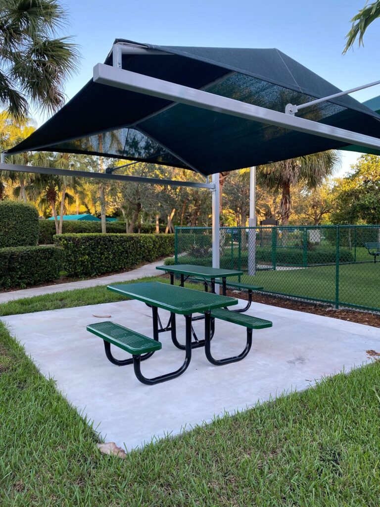 Dialux MIA sail shade structures for outdoor spaces