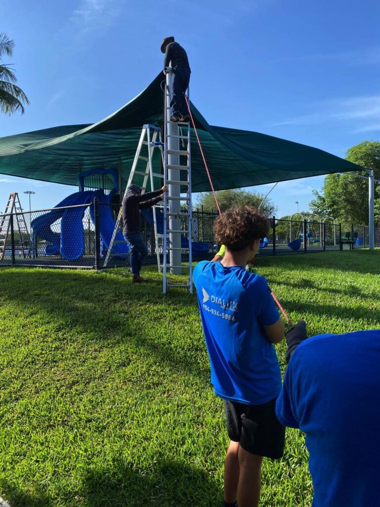 Hurricane-resistant shade structures by Dialux MIA