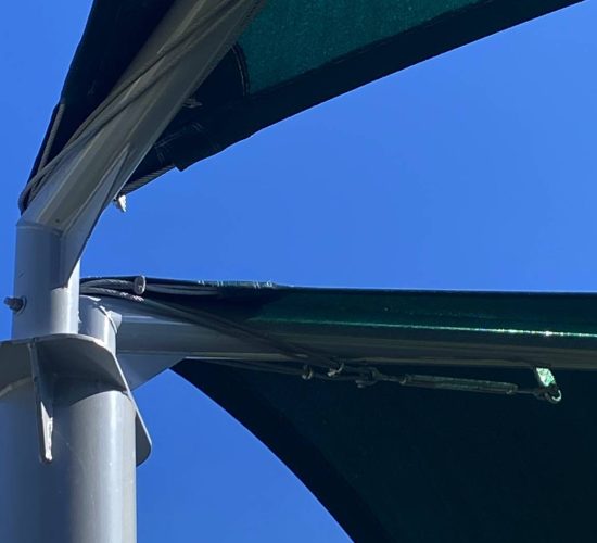 Dialux MIA sail shade structures for outdoor spaces